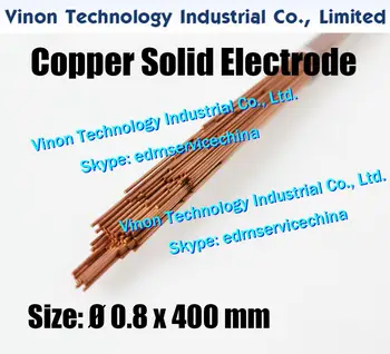 0.8x400MM Kobber Fast Elektrode (200pcs/masse),Massiv Kobber Stang EDM Elektrode Diameter 0,8 mm,Længde 400 mm, der anvendes til Elektrisk Udladning