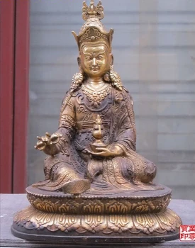 002992 Tibetanske Esoterisk Buddhisme Bronze Gild Kagyupa Sekt, Red Hats Padmasambhava statue