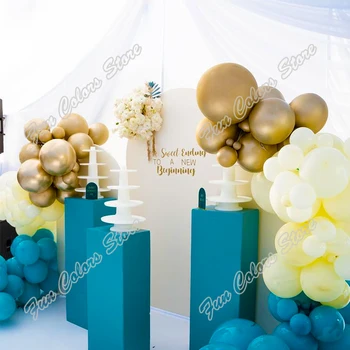 111pcs Fordoblet Mørke Blå Ballon Guirlande-Arch Kit Macaron Gul Bryllup Dekoration Baby Shower, Fødselsdag, Jubilæum Indretning
