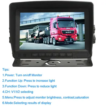 12V-24V 7 Tommer TFT LCD HD-800x480 Farve Monitor +RV Bus-Trailer Truck 18LEDs Night Vision Vandtæt Backup Omvendt Kamera
