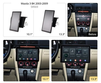 13,3 Tommer 1920*1080 Ownice 1 Din Android 10.0 Bil Radio for Mazda 3 BK 2003 - 2009 GPS Auto Audio System-Afspiller, Auto Roterbar