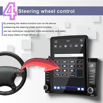 2 Din 9,5 Tommer Touch-Skærm MP5 Afspiller Bil Stereo FM-Radio til Apple/Android CarPlay Spejl Link Navi Bluetooth
