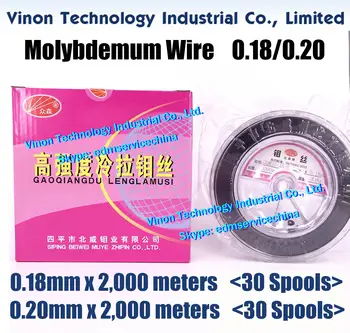 (30 Spoler) 0.18 mm*2000meters EDM Molybdæn (Zhongsen mærke) for WEDM-HS-maskine