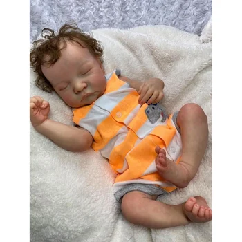48CM Levi Genfødt Premie Baby Dukke Dreng Detaljeret Side Maleri Real Soft Touch Nuttede Baby Samleobjekter Realistisk Dukke