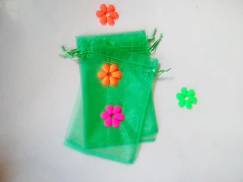 5000pcs Græs grøn organza gave poser 17x23cm part tasker til kvinder begivenhed wed Snor taske Smykker Vise Taske diy tilbehør