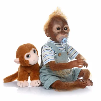 52CM Kawaii genfødt som Abe Udstoppet Dukke Plys Legetøj silikone Baby Dyr Dukke legetøj Macaco doll Fødselsdag Gaver
