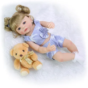 55cm Fuld Silikone Vinyl Body Genfødt Pige baby doll Naturtro bebe genfødt lille Barn Legetøj Doll infantil meninas Gave
