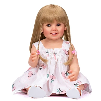 55CM Full Body Silikone lille Barn Pige Cammi Ansigt Populære Dukke Hånd-Detaljeret Maleri Soft Touch Vandtæt Legetøj Julegave