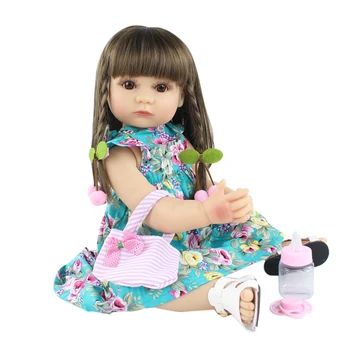 55cm og 48cm Nye Full Silikone Krop Reborn Baby Doll Dejlige Nyfødte Prinsesse Børn Bebe Boneca Bade Legetøj, Barn-års Fødselsdag Gave