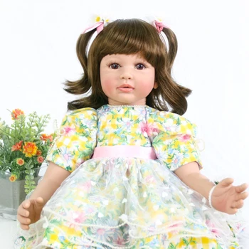 60cm Silikone Reborn Baby Doll Legetøj 24inch Prinsesse Barn Pige bebe reborn Dukke Høj Kvalitet Fødselsdagsgave Spil Toy Hus