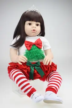 70cm Silikone reborn baby dolls, 1 år gammel baby størrelse genfødt lille barn pige prinsesse for barnet gave tøj model doll