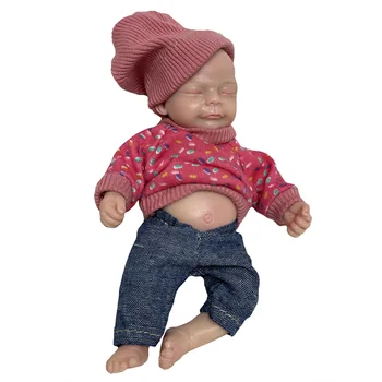 ACESTAR 5-6 Tommer 15CM Bebe Reborn Baby Doll Full Body Miniature Bløde Solid Naturtro Silikone Mini Babyer Dukker Drenge Piger
