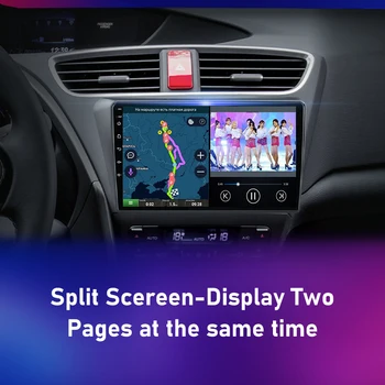 Android-10 AI Stemme Bil Radio for Honda CIVIC Hatchback 2012-2017 ny Afspiller til Multimedie-Navigation GPS 2Din 5G WiFi Lyd Stereo, DVD