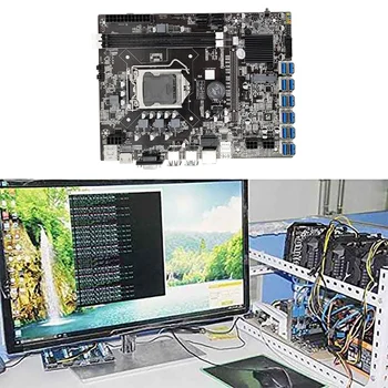 B75 BTC Minedrift Bundkort 12 USB3.0 til PCIE1X Grafik-Kort Slot LGA 1155 CPU 2XDDR3 8G (16G) DIMM-RAM SATA3.0 for B250