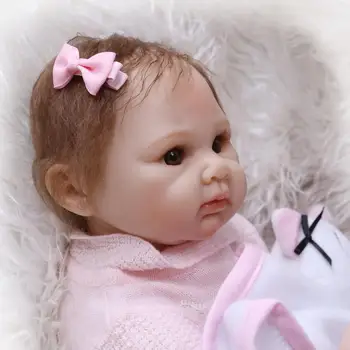 Bebe-Genfødt silikone baby dukker 22inch 55cm yndig pige nye design NPK reborn baby doll legetøj gave til barnet boneca genfødt