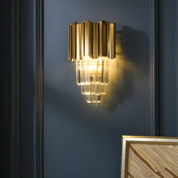 Deyidn Crystal Væglamper Led Golden Bedsides Lys Til Soveværelse Stue, Badeværelse, Balkon Korridor Væg Sconce Indendørs Lamper