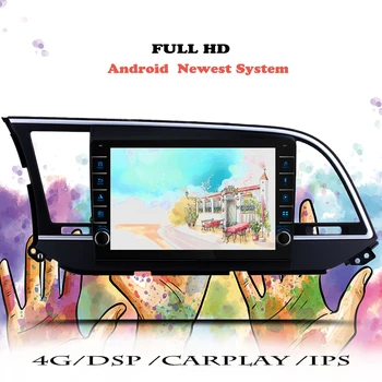 DSP Android 10 Bil Radio For Hyundai Elantra 6 2016 2017 2018 Navigation GPS Multimedie-Afspiller Carplay DVD-Kassette Head Unit