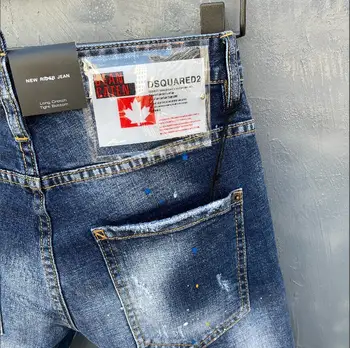 DSQUARED2 - Mænds korte sommer jeans, casual fashion sprinkler håndværk, hul kvalitet denim DSQ037