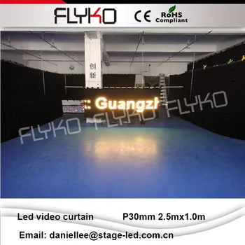 Engros kina video i høj kvalitet led-display blødt xxx videoer gardin P3cm 2.5x1.0m