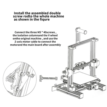 For 3D-Ender-3 V2 Dobbelt Skrue Stang Upgrade Kit Dobbelt 365MM Føre Skruer 42-34 stepmotor Opgradere til 3D Printer Dele