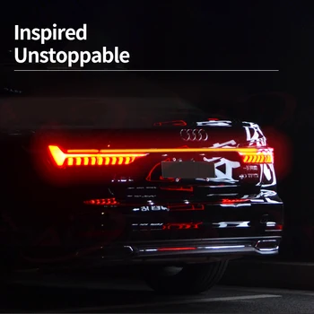 For Audi A6 C8 2018 2019 2020 LED-blinklys Bredde Gennem Stammen Lys baglygte Ændret Bremse lys Gennem Baglygte