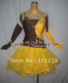 Gratis forsendelse, Ny Konkurrence Standard latin kjole(hver farve,ecah size)L120803