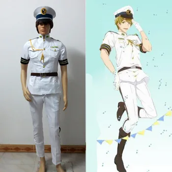 Gratis! Haruka Nanase jersey Team Rin Tachibana Makoto Matsuoka kostume navy ensartet sæt