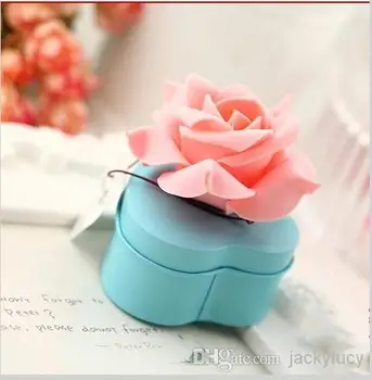 Hjerte Formet Af Hvidblik Candy Box Med Hvid Blomst Mode Gave Æsker Til Romantiske Bryllup Fordel Gratis Fragt