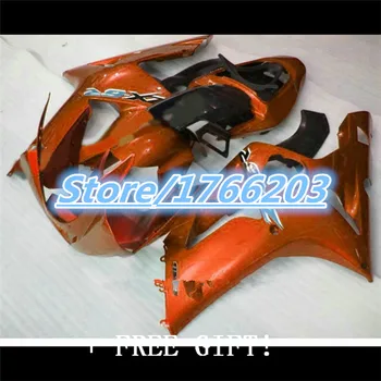 Injektion Tilpasse fairing kit ZX6R 03 04 stødfangere 2003 2004 zx6r body kit orange/sort ABS krop arbejde, der er med Ning