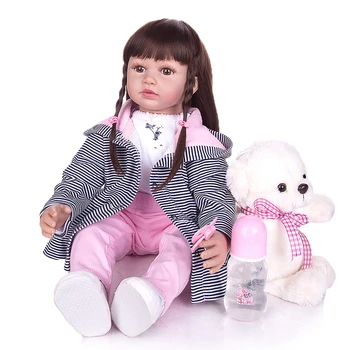 KEIUMI 24 Tommer Nye Design Silikone Reborn Baby Dolls Håndlavet Klud Krop Rigtig Prinsesse Dukker Toy Gave Til Barnet Fødselsdag Overraskelse