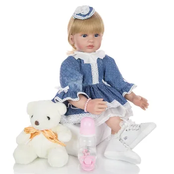 KEIUMI stor bebe Reborn Baby Doll Toy Klud Krop Fyldt Realistisk silikone Baby Dukke Pige pige Fødselsdag Julegaver