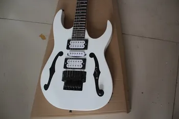 Kina guitar factory custom Nye hvide Naturlige træ-el-guitar med tremolo, 3 6