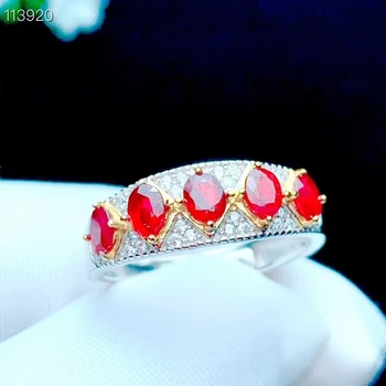 KJJEAXCMY fine smykker 925 sterling sølv indlagt naturlige justerbar ruby nye Kvindelige ring ædle Støtte test populære