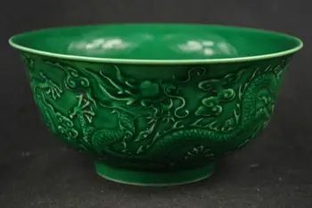 Kunstfærdige Kinesiske Gamle Jingdezhen Porcelain Levende Flue Dragen Lovende Skål