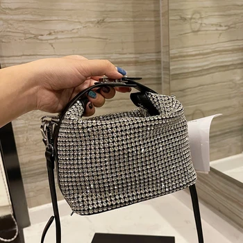 Kvinders tasker 2021 nye mode fuld diamant messenger bag lunch box banket håndtaske