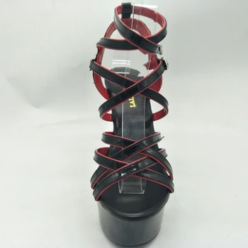LAIJIANJINXIA Nye 17 cm super høje hæle natklub sexet høj ydeevne sko flash pulver farve matchende crystal sandaler