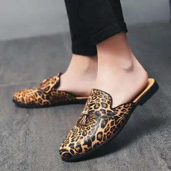 Luksus mænd sko leopard læder mænd casual sko Håndlavet luksuriøse, komfortable, åndbar foråret Vogue Part mænd sko