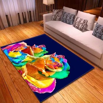 Moderne 3D blomst Hjem tatami Område Tæpper stue, soveværelse indretning Tæppe Farverige Roser Parlor tæpper køkken, badeværelse gulvmåtte
