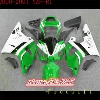 Nc-2000 2001 YZFR1 grøn hvid Stødfangere For YZFR1 2000 2001 Fairing Passer Til YZF R1 2000 2001 YZF-R1 00 01 for Yamaha