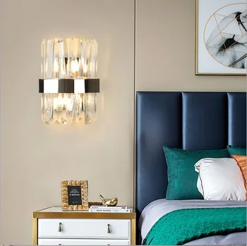 Nordisk krystal væglampe sengelampe, soveværelse, stue belysning midtergangen trappe lampe kreative simpel post moderne Europæisk