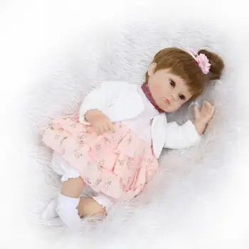 NPK 40cm Silikone reborn dukker til piger legetøj piger stof kroppen vinyl dukke 16tommer rigtige babyer Pige Dukke i vinyl legetøj med gratis forsendelse