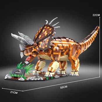 Ny 4 Style MOC Dinosauren Triceratops Tyrannosaurus Rex Model Legetøj byggesten Mursten Pædagogiske Puslespil Toy Julegave