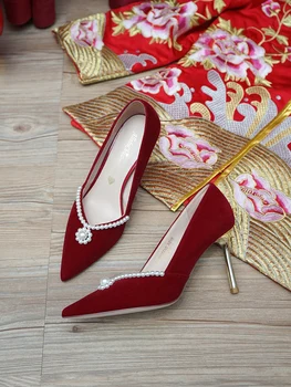 Nye bride sko rød høje hæle ikke trætte dine fødder