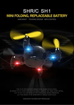 NYR Drone SH1 Mini Rc Quadcopter Legetøj 3d-Ufo Quadcopter, Med Hovedløse Model Sammenklappelig Drone Med 200w Pixels Nem At Bære