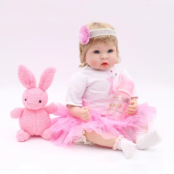 Nyt Design 55cm Silikone Reborn Baby Dolls pige legetøj gave Boneca Genfødt menina Realista bebe genfødt lille barn boneca NPK