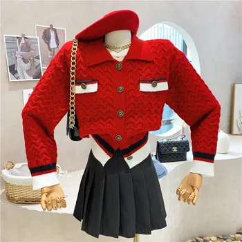 Nyt Tøj til Kvinder 2022 Forår Mode Cardigan kort sweater frakke temperament strikket top