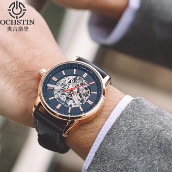 OCHSTIN Luksus Mærke Fashion Sport Mekaniske Ure læderrem til Mænd Automatiske ure Horloges Mannen reloj hombre