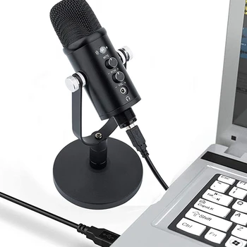 Podcast PC Mikrofon,USB-Mikrofon,Plug-And-Play Studio Mikrofon med Stativ,til Spil,Online Chat,Video,Optage,Osv.