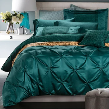 Silke Sengetøj Luksus sengetøj Konge Dronning dobbelt størrelse bedcover Doona duvet cover sheet pudebetræk 4/6pcs bedding set