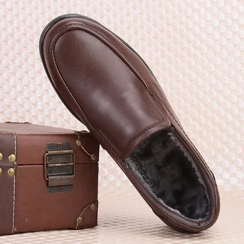 Sko, til mænd sko sort læder sko mænds tykke såler læder designer sko i stor størrelse 50